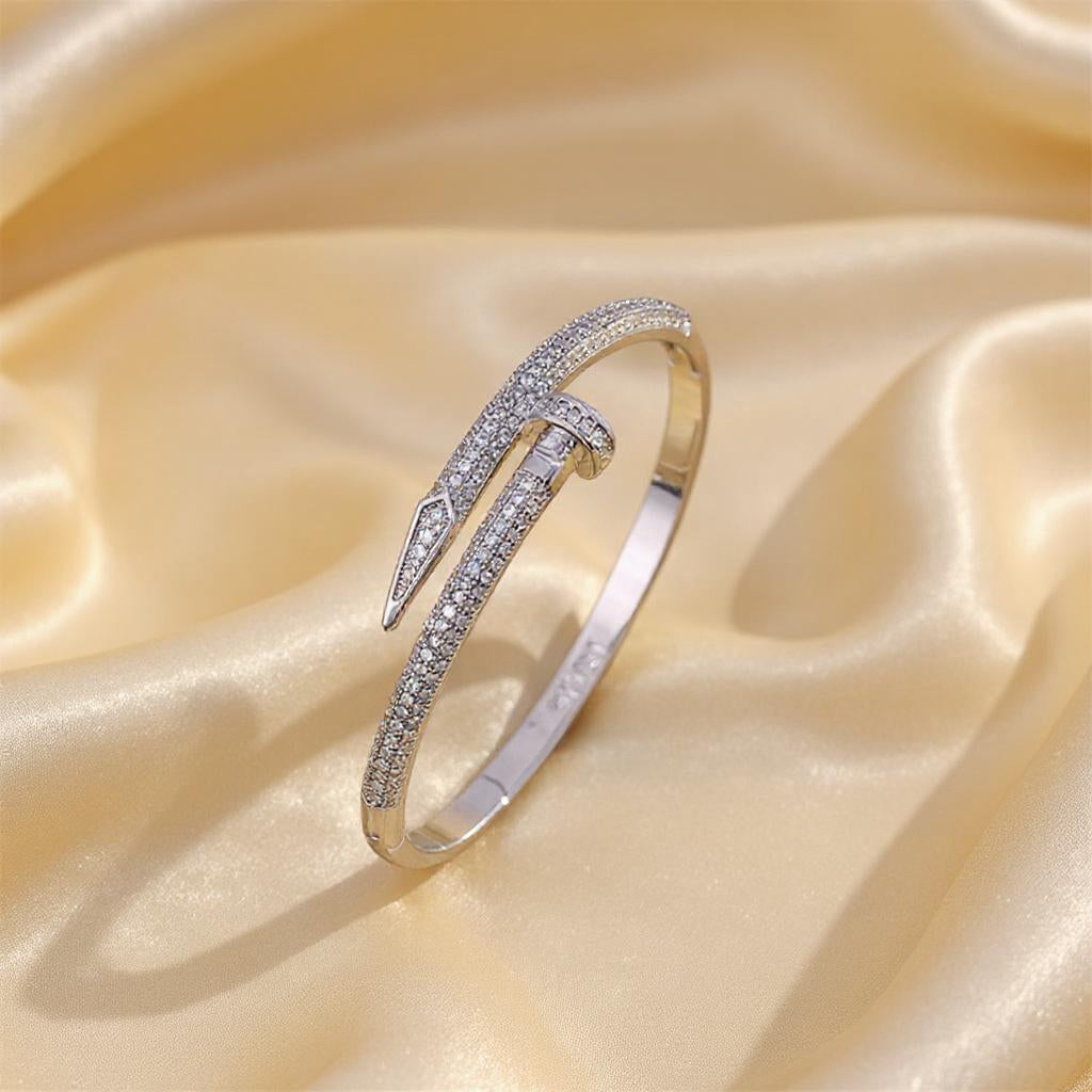 Nail Juste Embellished Pave Bangle Bracelet