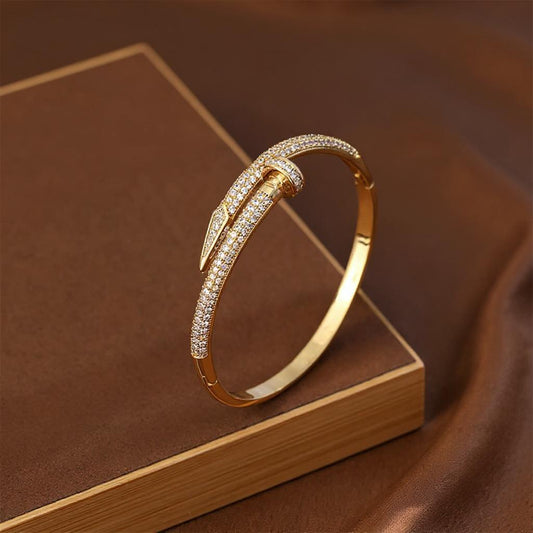 Nail Juste Embellished Pave Bangle Bracelet