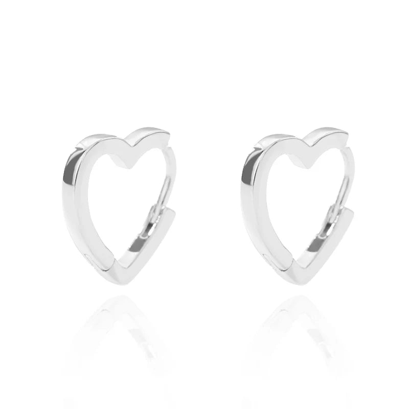 Minimalist Modern Heart Shaped Hoop Earrings