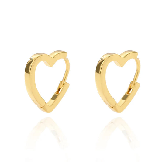 Minimalist Modern Heart Shaped Hoop Earrings
