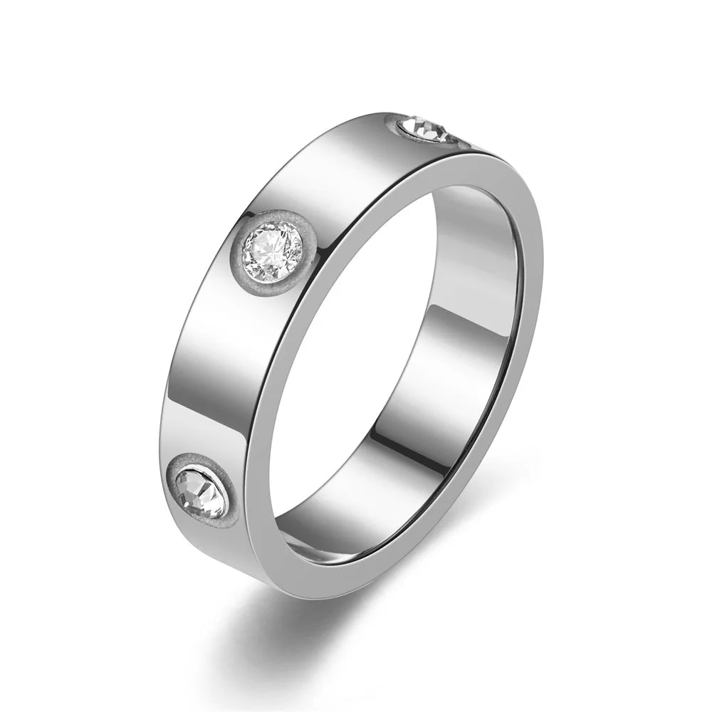 Love Cubic Zirconia 5mm Band Ring