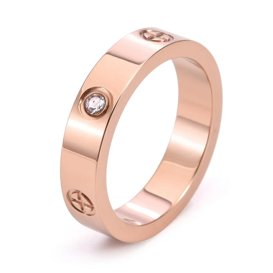 Love Cross Cubic Zirconia 5mm Band Ring