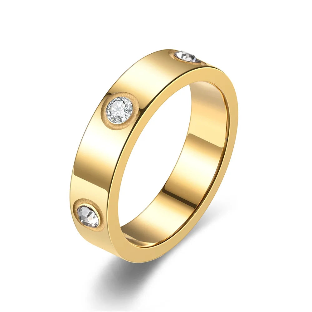 Love Cubic Zirconia 5mm Band Ring
