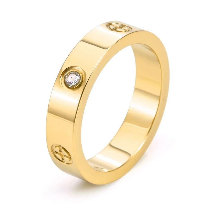 Love Cross Cubic Zirconia 5mm Band Ring