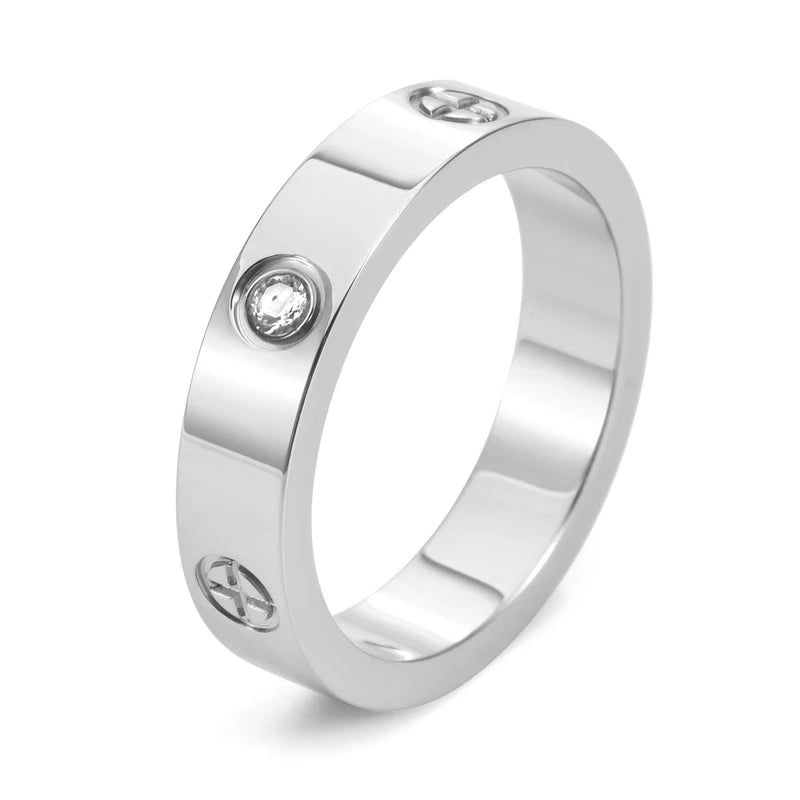 Love Cross Cubic Zirconia 5mm Band Ring