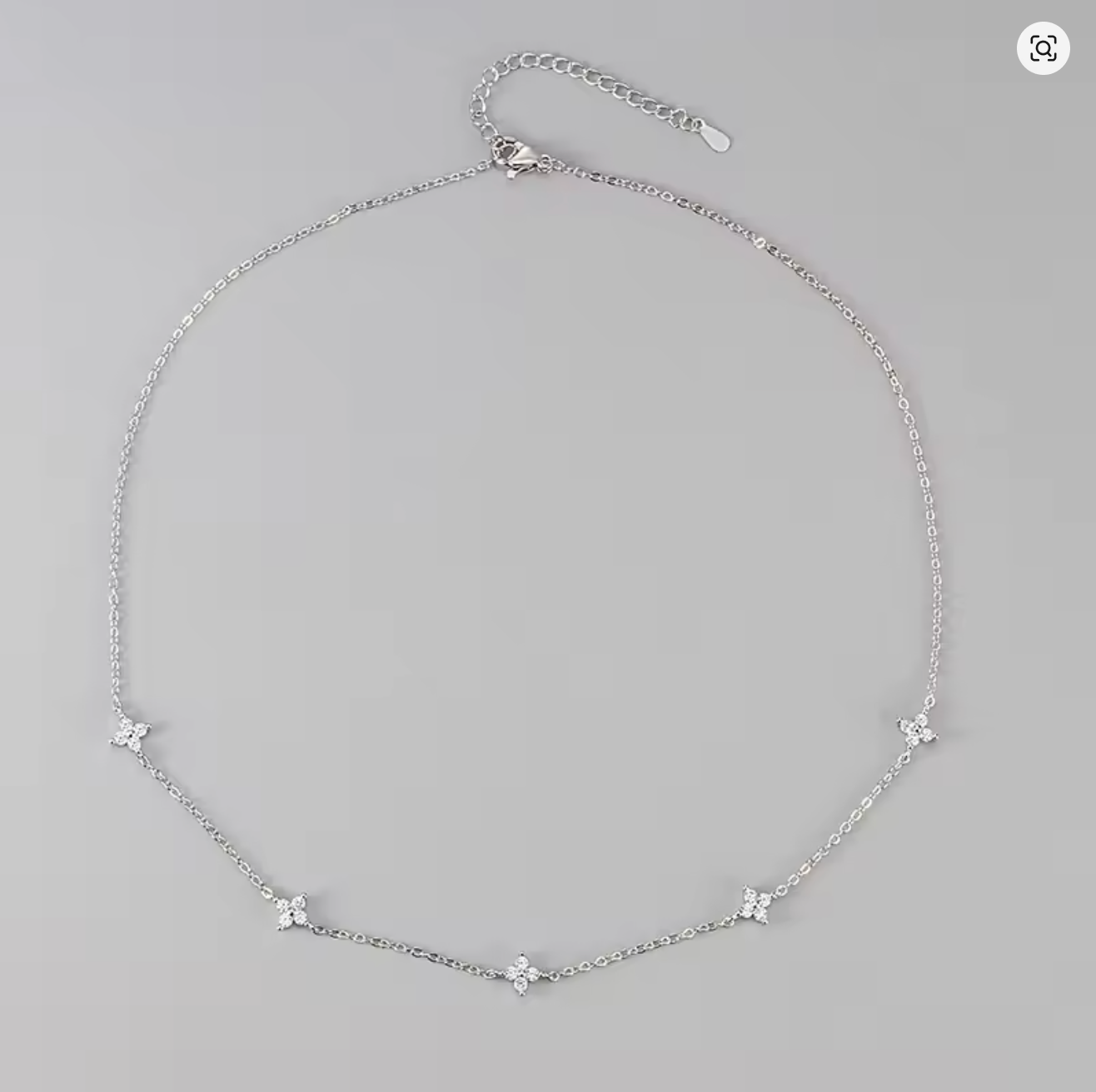 Multi Flower Four Leaf Chain Clasp Necklace