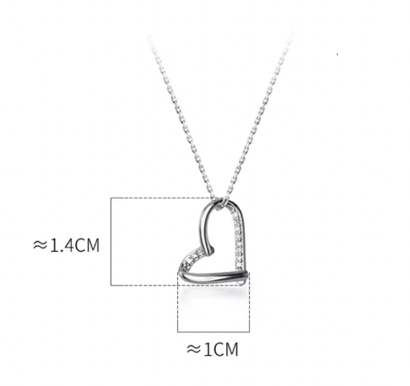 Romantic Heart Gemstones Pendant Chain Necklace
